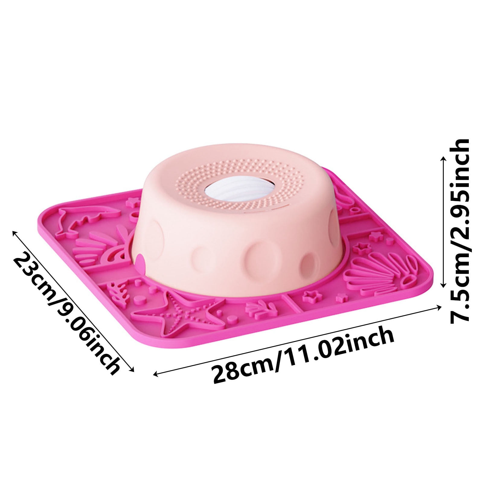 Slow Feeder Dog Lick Bowl With Rolling Ball, Anti-Slip Slow Feeding Bowl For Liquid Treats, Bone Broth, Yogurt,Wet Food, Anxiety Relief Enrichment Lick Toy For All Dogs & Cats 11"x9"x3"