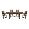 thumbnail image 3 of Lexicon Holverson 5-Piece Transitional Wood Counter Height Dining Set in Brown, 3 of 8