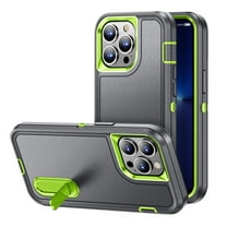 iPhone 13 Pro Case with Built-in Metal Kickstand, Dteck 3-Layer Full Body Protection [Without Screen Protector] Rugged Heavy Duty Durable Cover Case for Apple iPhone 13 Pro, Gray Green