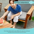 thumbnail image 6 of Martha Stewart Kids Outdoor Chair: Acacia Wood Chair for Kids w/ Cushions, 10in Seat Height, for Backyard, Patio, Porch, Outdoor Learning & Play Areas, 6 of 8