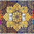 thumbnail image 1 of Metal Light Switch Plate Cover Mandala Yellow Flower Tile Pattern MDL096, 1 of 13