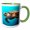 Green/White, variant on 3drose, Sea Turtle, 15oz Two-tone Blue Mug