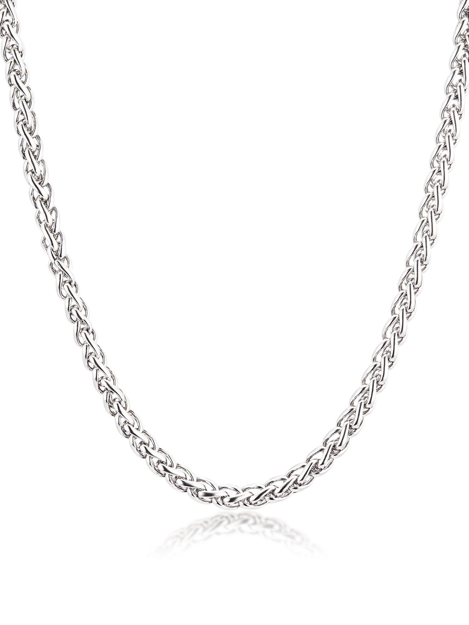 Pick 3-6mm Silver Stainless Steel Wheat Braided 20" Chain Links Necklace Gift 