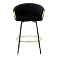 thumbnail image 4 of LumiSource Black Metal, Gold Metal, Black Velvet Claire Counter Stool - Set of 2, 4 of 8