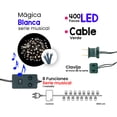 thumbnail image 3 of Serie Decorativa La Merced Luz Led Blanca 400 Focos 8 Funciones Cable Verde 18 m, 3 of 4
