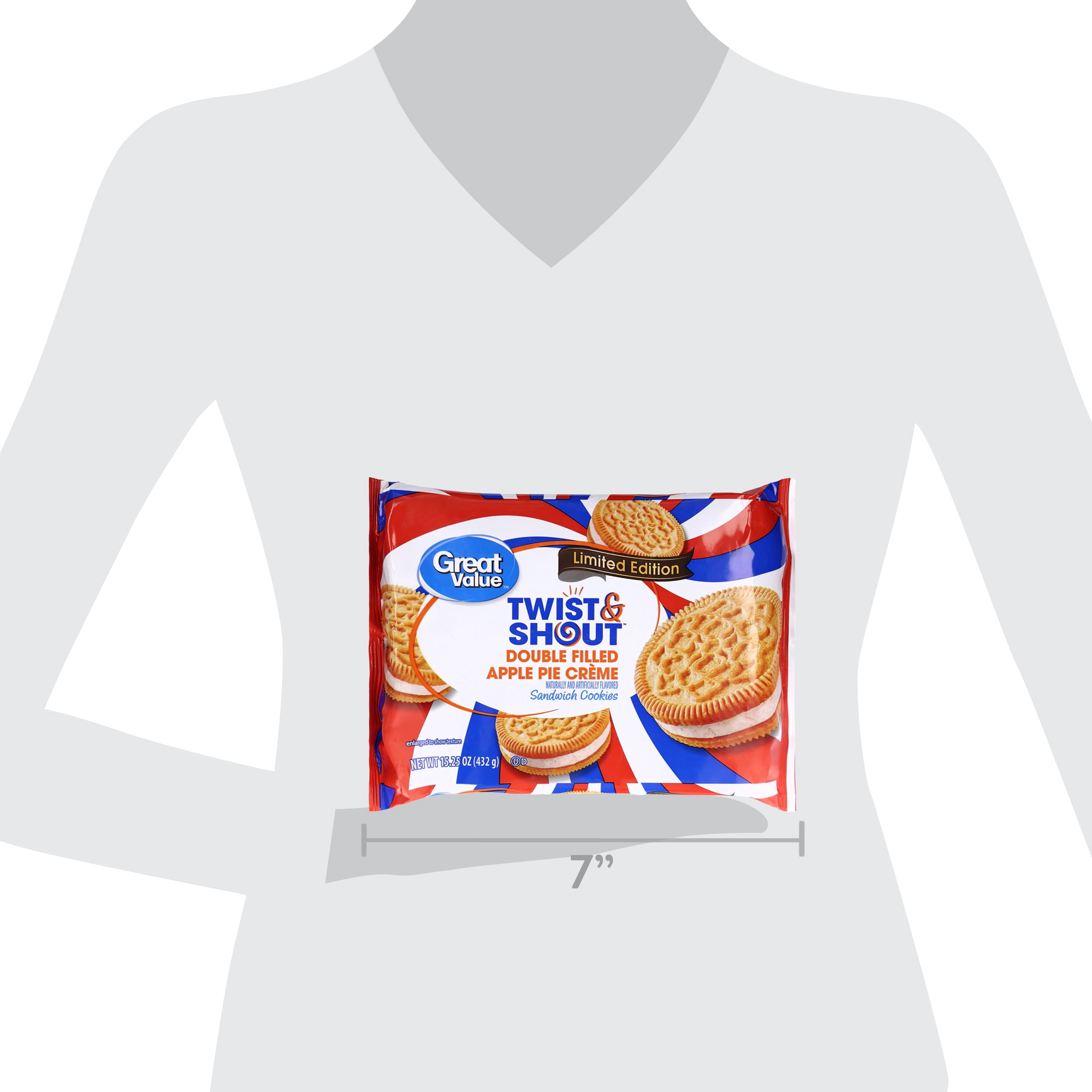 Great Value Twist & Shout Double Filled Apple Pie Sandwich Cookies, 15.25 oz