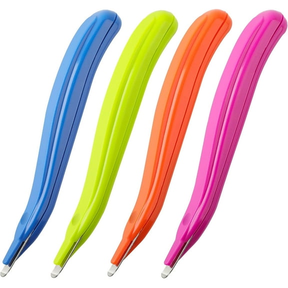 Magnetic Staple Remover Tool 4 Pack, Professional Stapler Removers Flat Staple Puller Stick for Classroom, Office, Home, 4 Colors