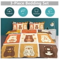 thumbnail image 5 of 3 Pcs Soft Bedding Set, Includes 1 Duvet Cover with Zipper And 2 Pillow,Shams Cartoon Cute Bear Queen(90"×90"), 5 of 8