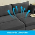 thumbnail image 7 of BALUS Oversized Loveseat Sectional Sofa with 2 Ottomans, 102.4" Corduroy Fabric Deep Seat Cloud Sofa for Living Room, Apartment, Black, 7 of 7