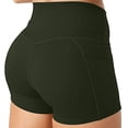 thumbnail image 5 of Aoujea Shorts for Women Plus Size for Women Solid Pocket Shorts Compression Workout Leggings Slim Fit Yoga Shorts Pants Green on Clearance, 5 of 7