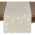 thumbnail image 1 of Saro Lifestyle Snowflake Table Runner 120 in. x 1 lbs Natural Poly & Linen Blend Holiday Décor, 1 of 4