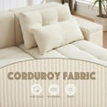 thumbnail image 5 of Modular Sectional Sofa, Convertible 3 in 1 Sleeper Sofa Bed with 4 Storage Space, 77''-111'' Wide 4 Seaters Sectional Sofa Couch with Pull Out Bed, 4 Pillows for Living Room, Corduroy Beige, 5 of 9