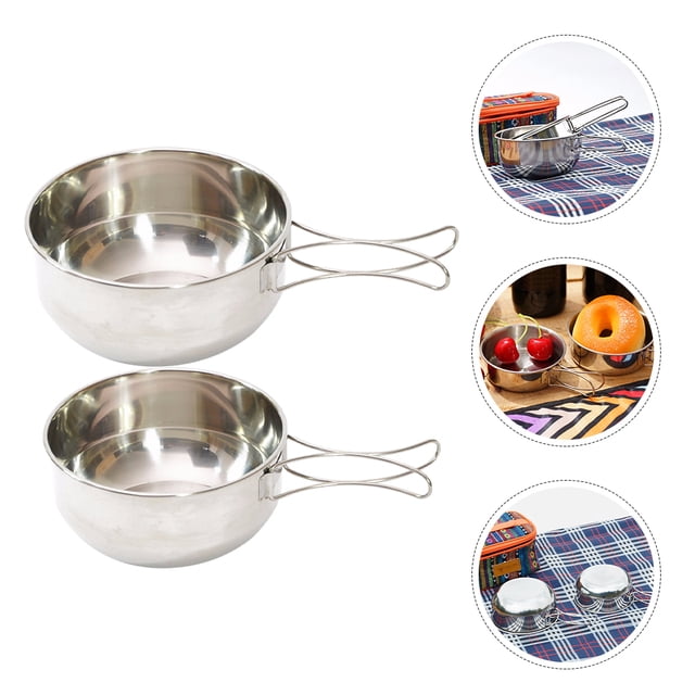 CRILSTYLEO 1Jgo Metálico Para Cocina De Camping Con Asa Plegable Para Picnic Y
