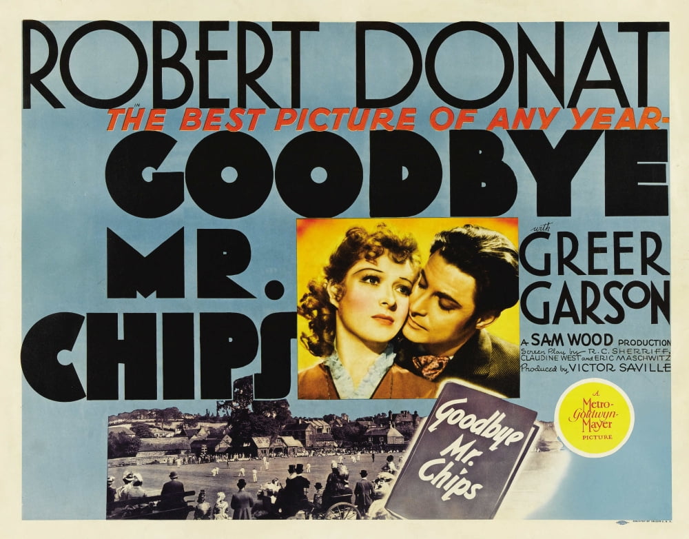Goodbye Mr Chips From Left Greer Garson Robert Donat 1939 Movie Poster