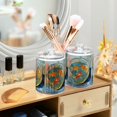 thumbnail image 3 of Yayeee 2 Pack Qtip Holder Bathroom Cotton Swab Canister with Lid Clear Dispenser Set, Art Goldfish, 3 of 6