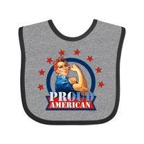 Inktastic Rosie Riveter Proud American Girls Baby Bib