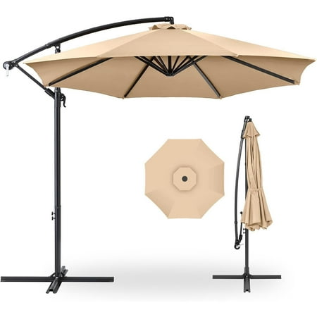 10FT Offset Hanging Patio Umbrella – TikTok Trending Outdoor Shade w/ Easy Tilt & 8 Ribs | Aesthetic Backyard & Poolside Must-Have"