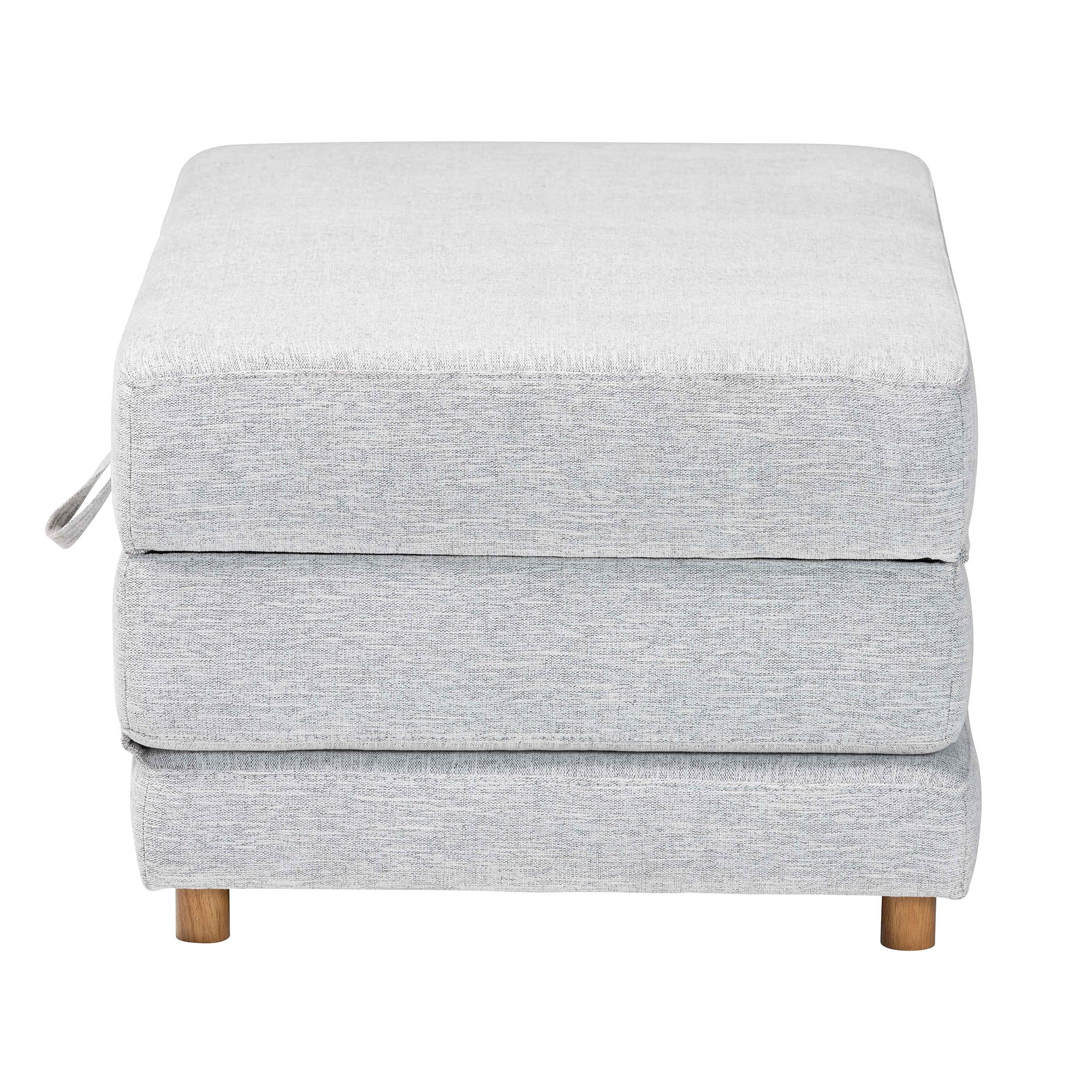 Baxton Studio Sabriel Modern Sleeper Ottoman, Light Grey