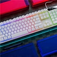 thumbnail image 2 of USB Wired Gaming Keyboard RGB Colorful Light Waterproof Mechanical Keyboard 104-Key USB Wired Game Keyboard for Computer Video Game White, 2 of 8