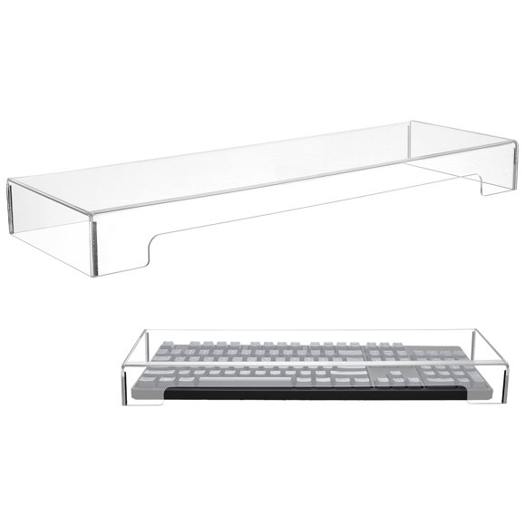 Raindrops 1Pack Square Acrylic Transparent Keyboard Protection Cover for Desktop Use 11.8x5.9x1.9in