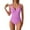 Purple, variant on Loopsun Womens Swimsuits, Summer Swimsuit for Women, Women's Solid Double Thin Strap Pleated Swimsuit Purple XL