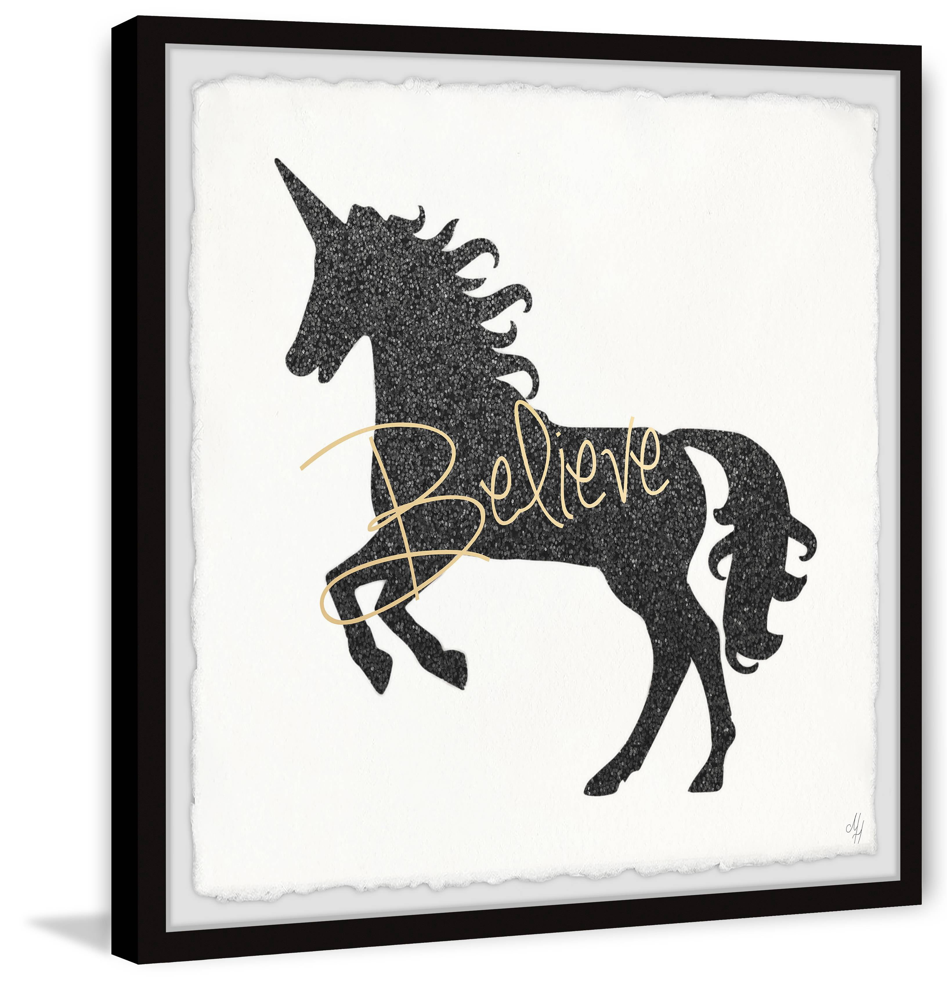Marmont Hill Unicorn Believer Framed Wall Art, 18.00" x 1.50"