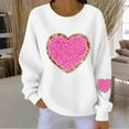 thumbnail image 3 of Felirenzacia Plus Size Women’s Valentine Hoodie Love Heart Print Long Sleeve Casual Comfy Pullover Top Romantic Holiday Outfit Women’s Fashion, White,S, 3 of 4
