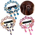 thumbnail image 3 of Automatic Hair Clip Butterfly: 3PCS Rhinestone French Barrette Hair Accessory, 3 of 10