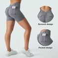 thumbnail image 5 of Women Scrunch Workout Shorts with Pockets - Lifting Booty V Back Athletic Gym Yoga Shorts, 75% Nylon 25% Spandex, True to Size, 5 of 5