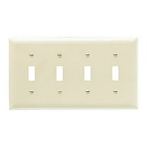 Pass & Seymour Legrand TP4-W 4-Gang Toggle Light Switch Wall Plate, Trademaster Size Cover, Unbreakable Nylon, White