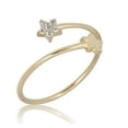 thumbnail image 6 of AVORA 10K Yellow Gold Simulated Diamond CZ Double Bypass Star Fashion Ring  - Size 7, 6 of 6