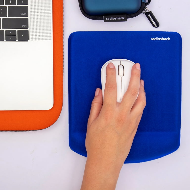 RadioShack Square Gel Mouse Pad With Wrist Rest, Ergonomic Office Mouse Pad For Desk Offers Improved Support, Accuracy And Responsiveness For Work, Gaming, And More, Blue