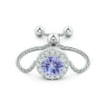 thumbnail image 2 of ANGARA Natural Round Tanzanite Bolo Ring with Diamond Halo in 14K White Gold for Women (Size-5mm) | December Birthstone, Birthday, Anniversary, Jewelry Gift for Women | Natural Tanzanite Ring, 2 of 9
