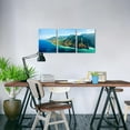 thumbnail image 2 of Hieng 3 Piece Hawaii Canvas Wall Art Napali Coast Pictures Kauai Ocean Painting Blue Green Hawaiian Island Nature Landscape Artwork for Living Room Bathroom Office Decor Ready to Hang, 2 of 6