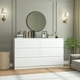 thumbnail image 4 of GVN Bedroom Dresser, Chest of Drawers,White 6 Drawer Dresser for Bedroom, Wide Modern Chest of Drawers No Handles for Living Room, Hallway, Entryway, 4 of 13