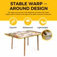 thumbnail image 4 of Happy Easter Table Cloths for 5 Foot Rectangle Tables, Bunny Eggs Spring Mushrooms Floral Rustic Yellow Patio Waterproof Elastic Fitted Tablecloths, Washable Rectangular Table Cover for Camping, 4 of 8