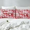 thumbnail image 4 of Pink Valentines Duvet Cover King Romantic Red Gnome Bed Sets Bedroom Decor Kawaii Heart Pattern Bedding Set Romantic Love Theme Comforter Cover Patchwork Geometric Quilt Cover With 2 Pillow Covers, 4 of 6