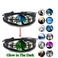 thumbnail image 2 of Pulsera con cabeza de lobo que brilla en la oscuridad, pulsera de cuero multicapa, pulseras luminosas de moda para hombres y mujeres, joyería de lobo, 2 of 5