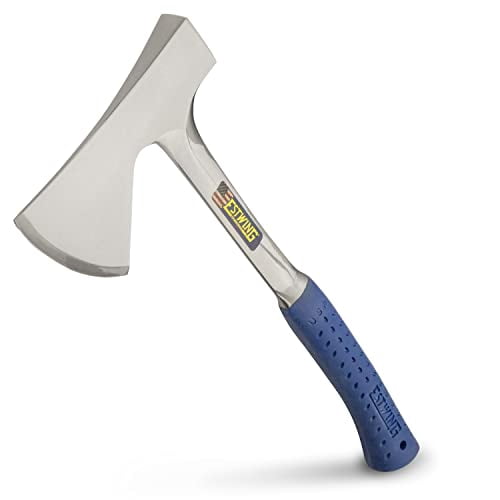 ESTWING Camper's Axe - 16" Camping Ax with Forged Steel Construction & Shock Reduction Grip - E44A