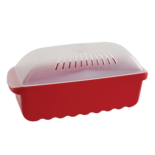 Nordic Ware Cocedor de pasta para microondas, 6,4 tazas, rojo