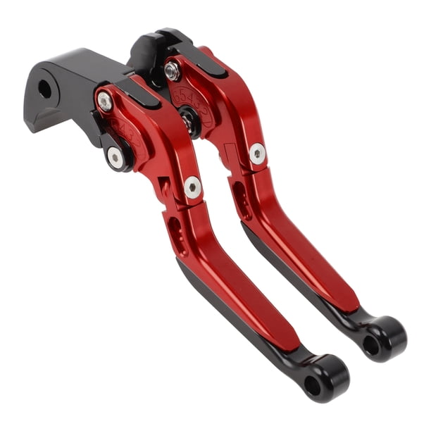 Palancas de freno y embrague cortas/largas únicas para Suzuki GSXR600 2006-2025, palanca de freno ajustable en 6 posiciones, mango rojo con extremo negro, 1 par