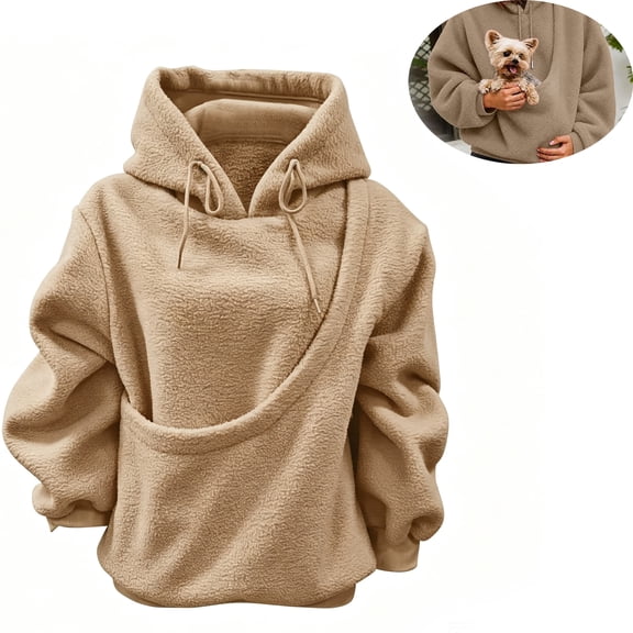 Pet Pouch Hoodies, Cat and Dog Pouch Hoodie Sweatshirt, Soft Breathable Cotton, Built-In Pet Holder, Cozy Small Pet Carrying