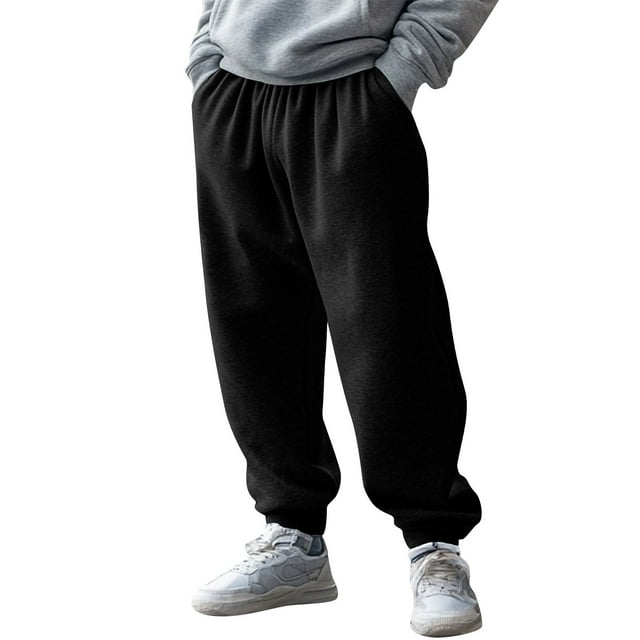 Plebaso Sweatpants for Men Elastic Waist Drawstring Joggers Casual Mens Workout Sweat Pants with Pockets