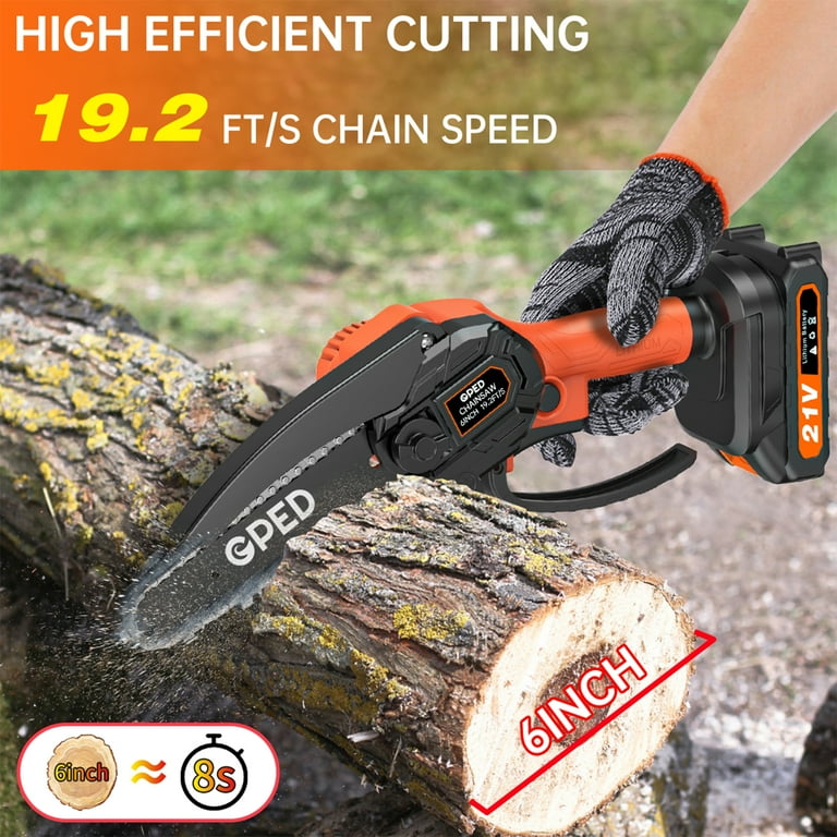 Mini Chainsaw 6 inch Portable Electric Chainsaw Cordless Handheld Chain Saw Pruning Shears Chainsaw for Tree Branches Courtyard Household and Garden Orange Shop Black Friday Deals for 2024 Walmart
