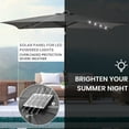 thumbnail image 3 of Sun-Ray 6.6x10 FT Solar LED Rectangular Patio Umbrella with Push-Button Tilt and Hand Crank Canopy Lift, Table Umbrella with Solution Dyed Navy Fabric for Porch, Deck, Garden, and Swimming Pool, Grey, 3 of 7