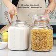 thumbnail image 2 of [UPGRADE] 2 Pack Square Super Wide Mouth Airtight Glass Storage Jars with Lids, 1.1 Gallon Container Measurement Marks, Canning Leak-proof Lid for Kitchen (Spare Gasket), 2 of 3