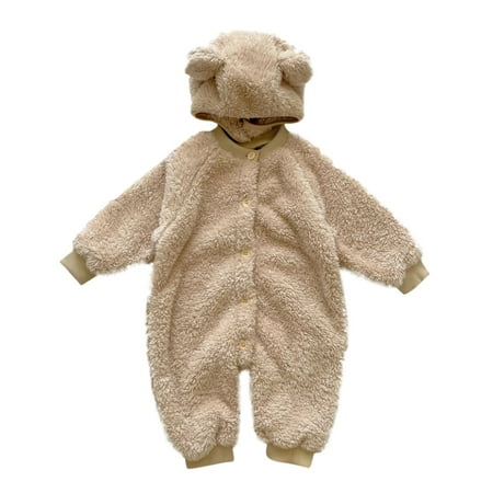 

Bjutir Toddler Boys Girls Bodysuits One-Pieces Baby Winter Autumn Long Sleeve Romper Jumpsuit Hat Clothes 6-12 Months