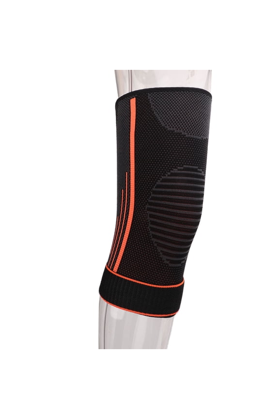 Knee Brace, Knee Sleeve Orange Knit  Soft With Hook And Loop For Basketball L