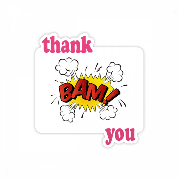 Boom Exclamation Spark Art Deco Fashion Thank You Stickers Quote Grateful