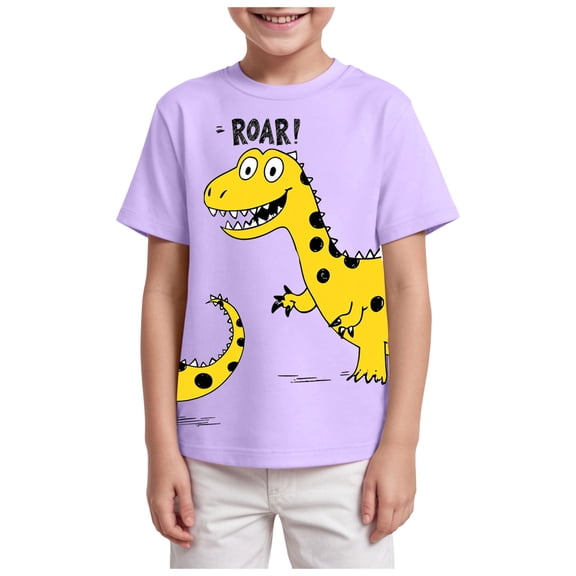 Ymyiu Boys Shirts Toddler Shirts Boys Girls Letter Clothes Kids Casual Short Sleeve Tee Tops 2T 3T,(Purple 2-3 Years)